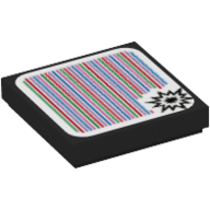 Lego Tile 2 x 2 with Explosion and Barcode Print (Sticker)