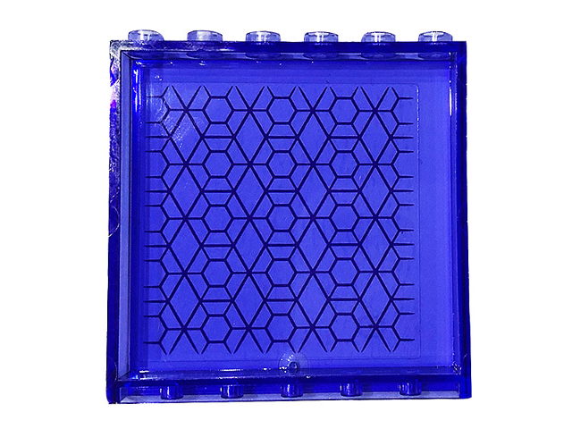 Lego Panel 1 x 6 x 5 with Hexagons and Diamonds Pattern (Sticker) - Set 76103 / Trans-Purple