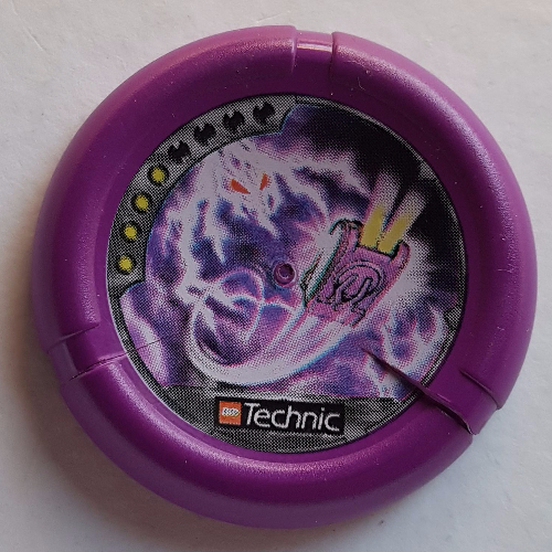Lego Large Figure Throwing Disk, Electro / Energy, 4 Pips, Flying Box and Lightning Creature Print