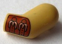 Lego Arm, Left with Dark Orange Wrist Guard with Straps and Copper Buckles Pattern / Tan