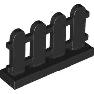 Lego Picket Fence 1 x 4 x 2 / Black