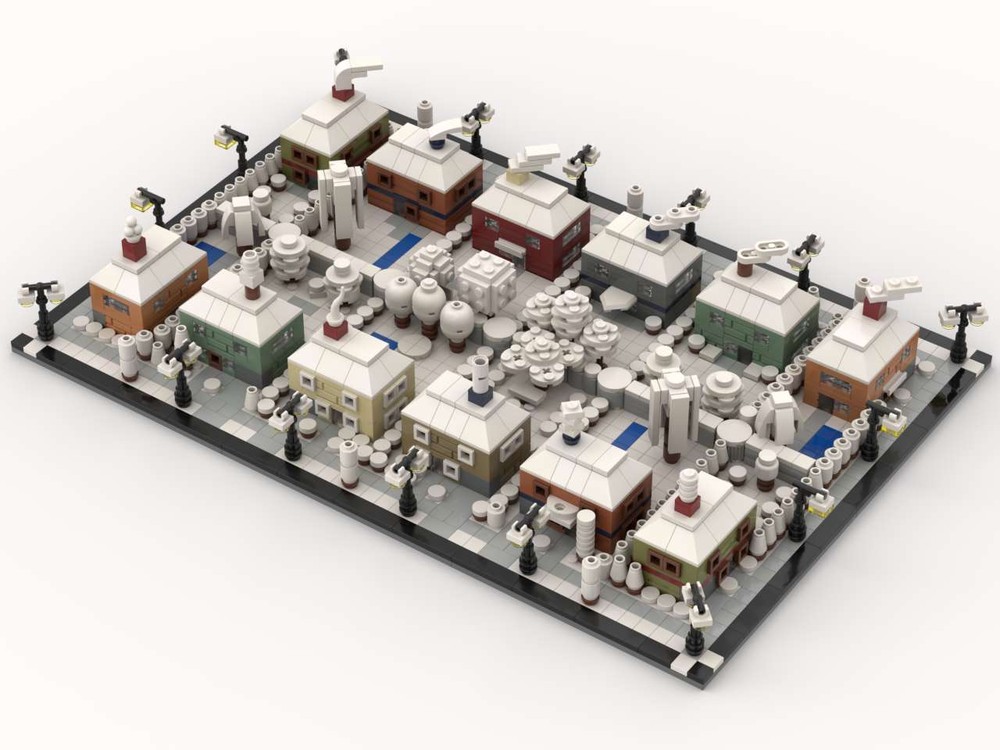 Lego Modular Family Houses (2 on 1 plate) - Winter Edition