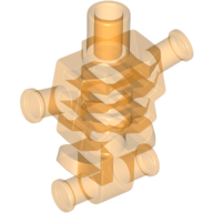 Lego Torso Skeleton, Angular Rib Cage, Plain / Trans-Orange