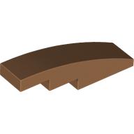 Lego Brick Curved 4 x 1 No Studs [Stud Holder with Symmetric Ridges] / Medium Nougat