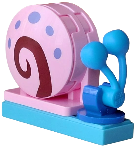 Lego Snail, SpongeBob SquarePants with Bright Pink Shell, Dark Azure Tentacles (Gary) - Brick Built