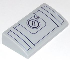Lego Slope, Curved 2 x 4 x 2/3 with Bottom Tubes with Fuel Tank and Filler Cap Pattern (Sticker) - Set 60111