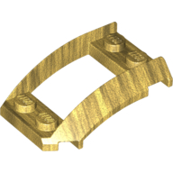 Lego Wheel Arch, Curved Wedge 4 x 3 with 2 x 2 Opening and 4 Studs / Pearl Gold