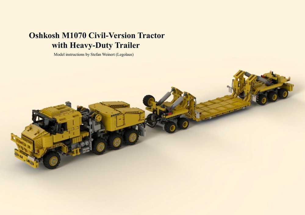 Lego Oshkosh M1070 Civil-Version Tractor with Heavy Duty Trailer