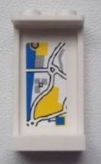Lego Panel 1 x 2 x 3 with Side Supports - Hollow Studs with Map Street Pattern on Inside (Sticker) - Set 8639 / White