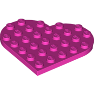 Lego Plate Angled 6 x 6 Heart Shape / Dark Pink