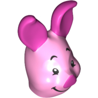 Lego Minifig Head Special, Piglet / Bright Pink