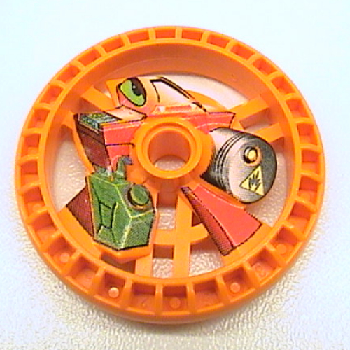 Lego Technic Disc 5 x 5 Notched, Fuel Print / Orange