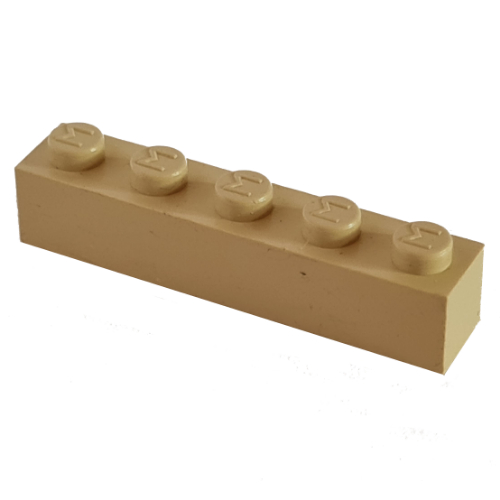 Lego Modulex Brick 1 x 5 with M on Stud / Modulex Buff