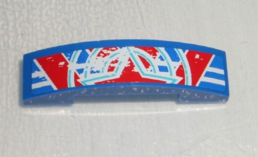 Lego Slope, Curved 4 x 1 x 2/3 Double with Red Star Upper Half Pattern (Sticker) - Set 9094