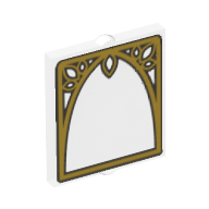 Lego Glass for Window 1 x 2 x 2 with Ornamented Window Arch Print / Trans-Clear