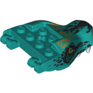 Lego Creature Body Part, Dragon Head Upper Jaw with Scales and Gold Eyes Print