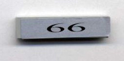 Lego Tile 1 x 4 with '66' Pattern (Sticker) - Set 10022/10025