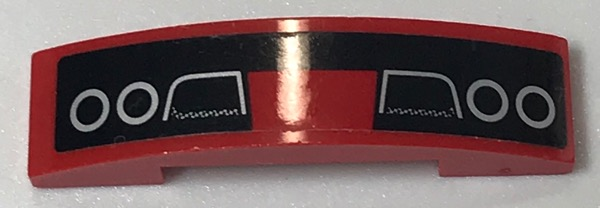 Lego Slope, Curved 4 x 1 x 2/3 Double with Back Bumper and Lights Pattern (Sticker) - Set 75899