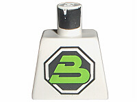 Lego Torso Space Large Black Octagon with Lime Letter 'B' Pattern (Blacktron II) / White