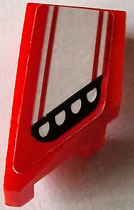 Lego Wedge 2 x 1 x 2/3 Left with Black and Silver Headlight and Stripes Pattern (Sticker) - Set 75882 / Red