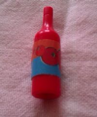 Lego Scala Accessories Bottle Wine with Label with Tomatoes Pattern (Sticker) - Set 3149