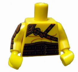 Lego Torso Gladiator Armor with Leather Straps Pattern / Yellow Arm Left / Yellow Arm Right with Gold Armor Pattern / Yellow Hands