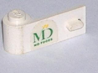 Lego Door 1 x 3 x 1 Left with MD Foods Logo Pattern (Sticker) - Set 1952 / White