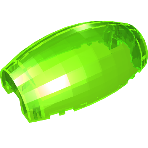 Lego Windscreen 10 x 6 x 3 Bubble Canopy Double Tapered with Square Front Cutout / Trans-Bright Green