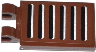 Lego Tile, Modified 2 x 3 with 2 Clips with Grille Pattern (Sticker) - Set 75020