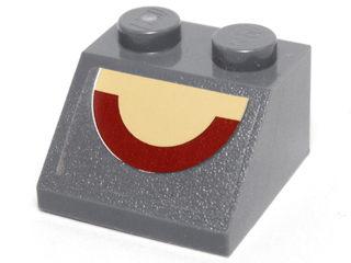 Lego Slope 45 2 x 2 with Dark Red SW Semicircle Concave Up on Tan Background Pattern (Sticker) - Set 10195