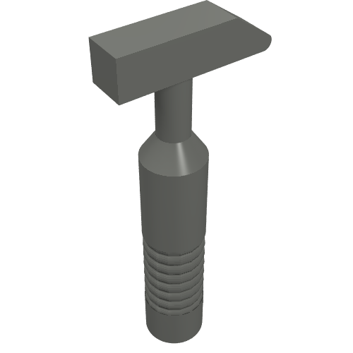 Lego Tool Hammer Cross Pein [6-Rib Handle] / Dark Bluish Gray