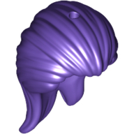 Lego Hair Long Pulled Straight Back, Two Locks in Back / Dark Purple