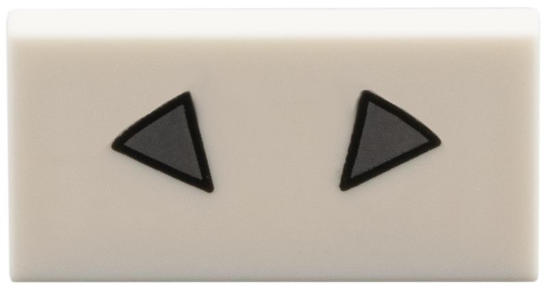Lego Tile 1 x 2 with Dark Bluish Gray Triangles Pattern
