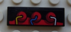 Lego Tile 1 x 3 with Engine 3 Cylinders Pattern Model Right Side (Sticker) - Set 8897