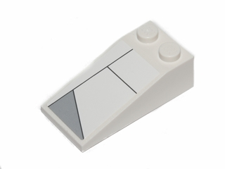 Lego Slope 18 4 x 2 with Black Lines and Light Bluish Gray Hull Plates Pattern 3 (Sticker) - Set 75003 / White