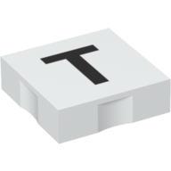 Lego Duplo Tile 2 x 2 with Capital 'T' Print / White