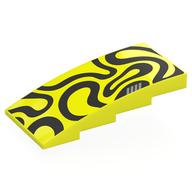 Lego Brick Curved 4 x 8 x 1 2/3 No Studs with Black Shapes Print