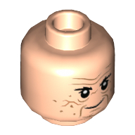 Lego Minifig Head The Penguin, Bushy Eyebrows, Crease Lines, Freckles, Smirk / Angry Showing Teeth Print