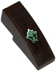 Lego Slope, Curved 3 x 1 with Crack and Ninjago Earth Power Emblem Pattern (Sticker) - Set 70599