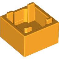 Lego Container Box 2 x 2 x 1 [Plain] / Bright Light Orange