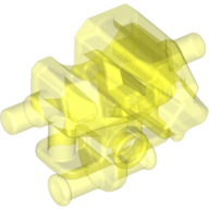 Lego Torso/Head Mechanical, Exo-Force Robot with Marbled Pearl Light Gray Pattern / Trans-Neon Green