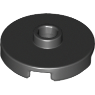 Lego Plate Special Round 2 x 2 with Center Stud (Jumper Plate) / Black