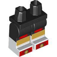 Lego Hips with Black Legs and White Boots Pattern with Bright Light Orange Shoes, Red Toes, Knees print
