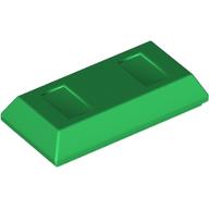 Lego Tile Special 1 x 2 with Sloped Walls AKA Money / Gold Bar [Ingot] / Green