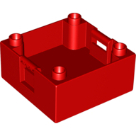 Lego Duplo Container Box 4 x 4 with Studs on Corners / Red