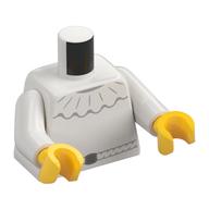 Lego Torso, Ruffle, Dark Bluish Grey Belt, White Arms, Yellow Hands