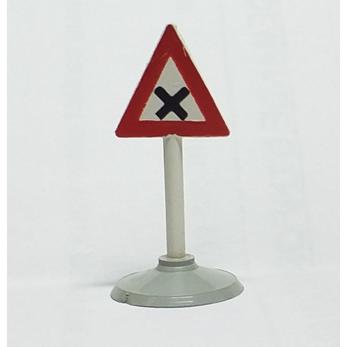 Lego Road Sign Old Triangle with 'X' Print & Type 1 Base