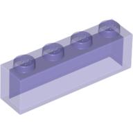 Lego Brick 1 x 4 without Bottom Tubes / Glitter Trans-Purple