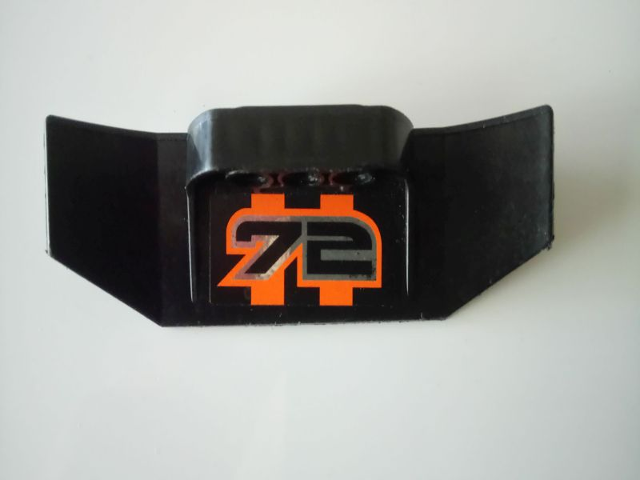 Lego Technic, Panel Car Spoiler 3 x 8 with Three Holes and '72' on Orange Background on Inside Pattern (Sticker) - Set 8496