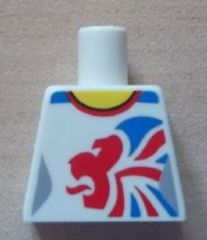 Lego Torso Gymnast Leotard with Large Red and Blue Team GB Logo Pattern / White